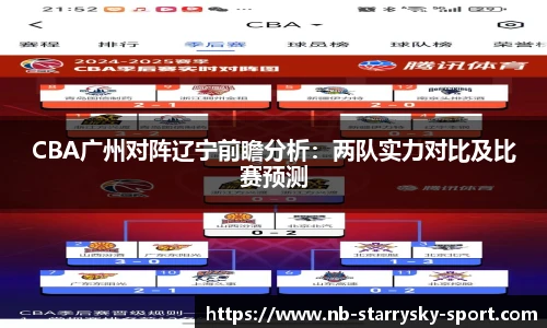 CBA广州对阵辽宁前瞻分析：两队实力对比及比赛预测